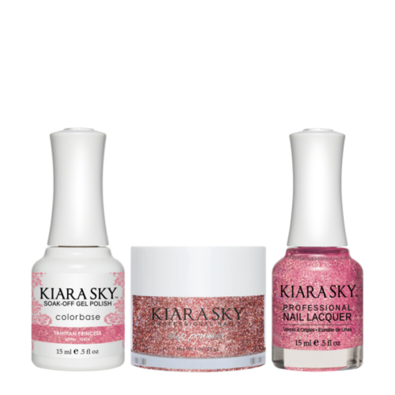 KIARA SKY 3in1 (Dipping Powder + Gel Polish + Nail Lacquer) - DGL 476, Tahitian Princess